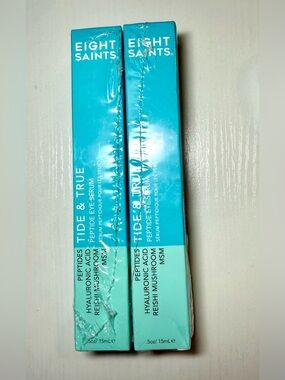 2 Pack!! Eight Saints Tide & True Peptide Eye Serum 0.5 oz/15mL NIB Sealed